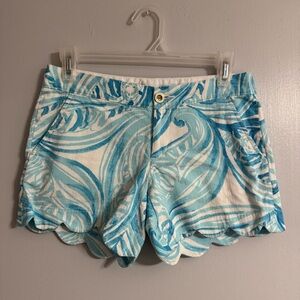 Lilly Pulitzer The Buttercup Short Shorts in Blue and White Size 00